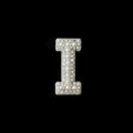 Pearl Rhinestone Letter I Hair Accessory DIY Alphabet Patch White Sparkle Hair Decoration - Letter I