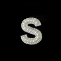 DIY Pearl Rhinestone Letter S Hair Accessory Patch Sparkling Crystal Badge for Crafting - Letter S