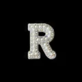 DIY pearl rhinestone letter R hair accessory patch, shiny crystal decorative patch for crafts. - Letter R