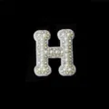 DIY pearl rhinestone letter H patch sparkling hair accessory for custom craft design - Letter H