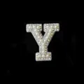 Pearl rhinestone letter Y patch DIY accessories for hair ties, bags, and clothing decoration. - Letter Y