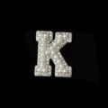 DIY Pearl Rhinestone Letter K Hair Accessory Sparkly Crystal Hair Styling Decorative Patches - Letter K