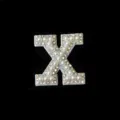 DIY Letter X Pearl Rhinestone Hair Accessory Patch Sparkling Crystal Letter Embellishment - Letter X