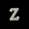 DIY pearl rhinestone letter Z patch accessory, sparkling crystal patch for hair decoration crafts. - Letter Z