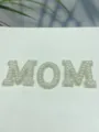DIY pearl rhinestone letter MOM patch, sparkling accessory for custom hair styling items. - MOM Letter