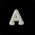 DIY pearl rhinestone letter A patch clothing accessory decorative sparkly alphabet badge charm - Letter A
