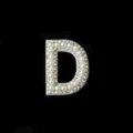DIY pearl rhinestone letter D patch accessory for hair clips and handmade crafts decoration. - Letter D
