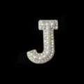 DIY pearl rhinestone letter J hair accessory patch for custom handmade crafts decor. - Letter J