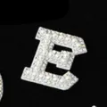 DIY pearl rhinestone letter E patch sparkling crystal hair accessory craft supplies item - Letter E