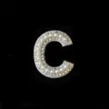 Letter C pearl rhinestone hair accessory DIY sparkling crystal rhinestone variant. - Letter C