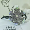 Crystal Snowflake Hair Claw Clip Black Rhinestone Ponytail Holder Fashion Hair Accessory - Style 19