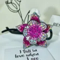 Rhinestone flower hair claw clip sparkling pink crystal banana clip for women elegant hair accessory - Style 23