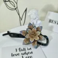 Elegant rhinestone flower hair claw clip sparkling crystal hair accessories for women style - Style 35