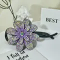 Rhinestone flower hair claw clip sparkling crystal hair accessories for women and girls styling. - Style 41