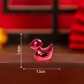 Red electroplated resin duck figurine miniature desktop ornament DIY accessories 1.4x1.5cm - Electroplated Red