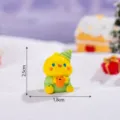 Natale simpatico cartone animato animale resina statuetta miniatura scrivania auto decoro - Lucido - Piccolo Pulcino Giallo di Natale