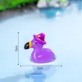 Statuetta in resina fenicottero cappello magico in miniatura per micro paesaggio. - Jelly Luminoso Viola