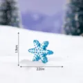 Decorazione fiocco di neve in resina blu e bianca accessorio per micro paesaggio. - Fiocco di neve