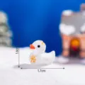Mini canard en résine de Noël flocon de neige ornement de bureau DIY artisanat 1.6x1.7cm - Blanc Mat