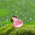 Miniature luminous flamingo resin figurine with sunglasses for micro landscape garden DIY decor. - Glossy Luminous - Sunglasses