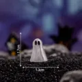 Miniatura Halloween fantasma traslucido statuetta stampata in 3D decorazione accessorio spettrale - Fantasma cicciottello / Bianco