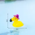 Cappello magico fenicottero resina miniatura statuetta DIY micro paesaggio animale carino - Jelly Luminoso Giallo