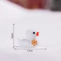 Miniature resin Christmas duck figurine with snowflake pattern, 1.6x1.7cm micro landscape. - Solid White Snowflake Duck