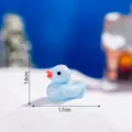 Miniature Canard en Resine Bleu Flocon de Neige Noel Petit Animal Ornement Bureau - Bleu Brillant