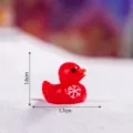 Cute red resin duck miniature with snowflake pattern for Christmas home decoration and DIY crafts. - Solid Red Snowflake Duck
