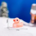 Mini ornement de canard en résine rose avec motif flocon de neige pour déco et loisirs créatifs. - Rose Brillant