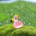 Mini resin flamingo figurine, luminous micro landscape garden DIY decorative ornament. - Glossy Luminous - Crown Hat