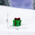 Miniature green resin Christmas gift box figurine with red bow for DIY micro landscape decor. - Red Rope Green Gift Box