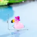 Ornamento in miniatura di fenicottero con cappello magico in resina, accessorio fai da te. - Jelly Luminoso Rosa Scuro