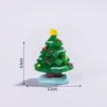 Mini resin Christmas tree figurine, 4.4cm green Xmas tree decor for desktop holiday display - Solid Green Christmas Tree
