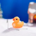 Mini canard en resine flocon de neige de Noel petit canard jaune jouet decor 1.6cm - Couleur Orange Brillant