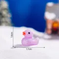 Mini figurine de canard en résine avec motif de flocon, jolie décoration de bureau de Noël. - Violet Brillant