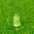 Mini statuina dinosauro resina verde carino scrivania auto ornamento accessorio misura 2cm - Tirannosauro Verde Lucido