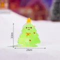 Miniature resin Christmas tree figurine cute desktop ornament home decor 3.3x2.6cm - Luminous Green Smiley Christmas Tree