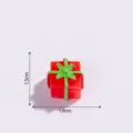 Christmas resin gift box miniature figurine, red box with green bow DIY charm ornament - Christmas Series Gift Box