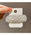 Korean pearl rhinestone hair clip elegant vintage barrette for women and girls hair styling - 1# Square Pearl Hair Clip
