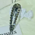 Black rhinestone BB hair clip vintage side fringe clip sparkling crystal drop hairpin for women. - Large Rhinestone Waterdrop Dark Gray