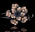 Korean elegant large floral rhinestone hair claw clip, sparkling crystals for charming hairstyles - 3# Champagne Blue Claw Clip