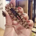 Sparkling rhinestone hair clip for women, elegant side BB clip with shimmering crystals. - Champagne