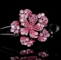 Elegant crystal hair claw for women, sparkling pink rhinestone flower hair clip, large size - Pink Hair Claw