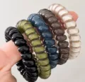 Telephone cord hair ties high elasticity seamless hair scrunchies set multi color details - 5# Fruit Green