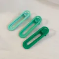 Minimalist matte green hair clips set, crease-free side bang clips for women daily styling. - Basil Green Series