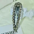 Korean style rhinestone BB hair clip sparkle crystal side clip vintage hair accessories for women - Large Rhinestone Waterdrop Gunmetal