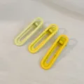 Simple colored hollow duckbill hair clip, yellow gradient variant for bangs and styling. - Creamy Tones