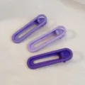 Lot de 3 pinces à cheveux bec de canard mates violettes, barrettes géométriques minimalistes. - Série Violet Taro