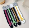 Lustige Hühnerfüße Socken, kreative Tierkralle Druck lange Strümpfe für Frauen Damen. - Überknielänge / Schwarze Basis mit grüner Kralle